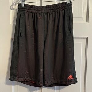 Adidas Men's Black and Red Athletic Shorts